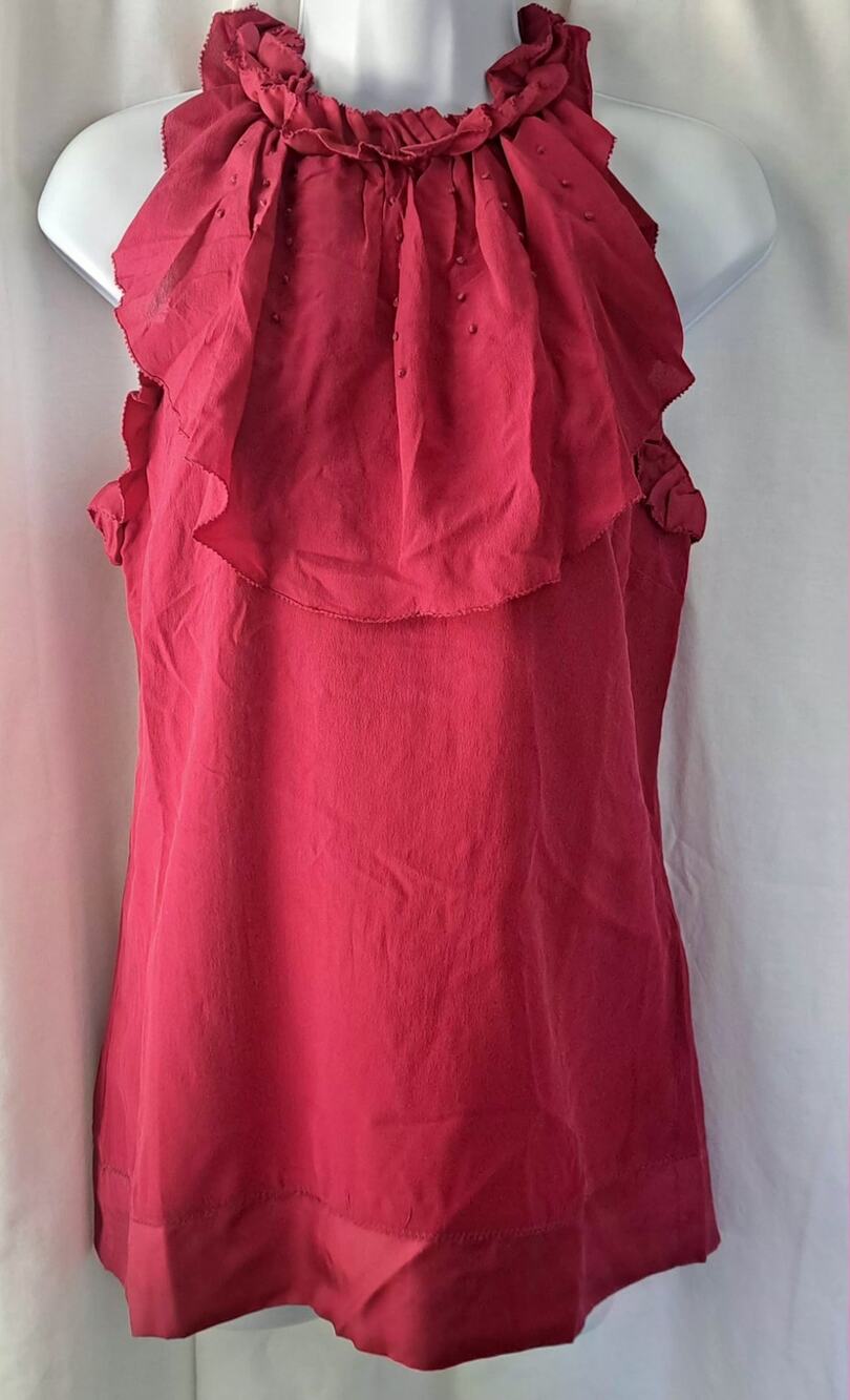 M.M. Couture 100% Silk Sleeveless Lined Top Shell Size L